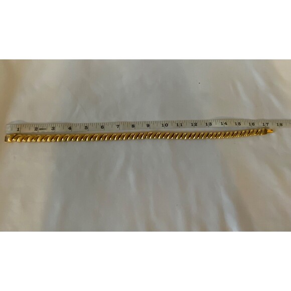 Vintage Napier Gold Tone Alternating Shiny/Matt Chunky Necklace Fashion Jewelry - Picture 6 of 7